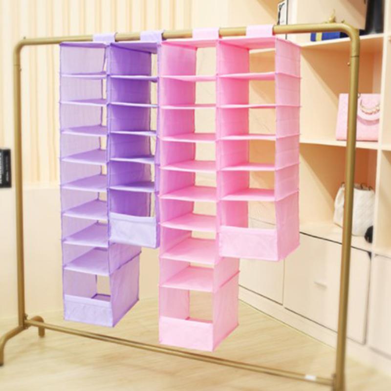 

FangNymph Polyester Cloth Hanging Closet Multi-Layer Bag Foldable Washable Hanging Wardrobe Storage Bag Organizer New