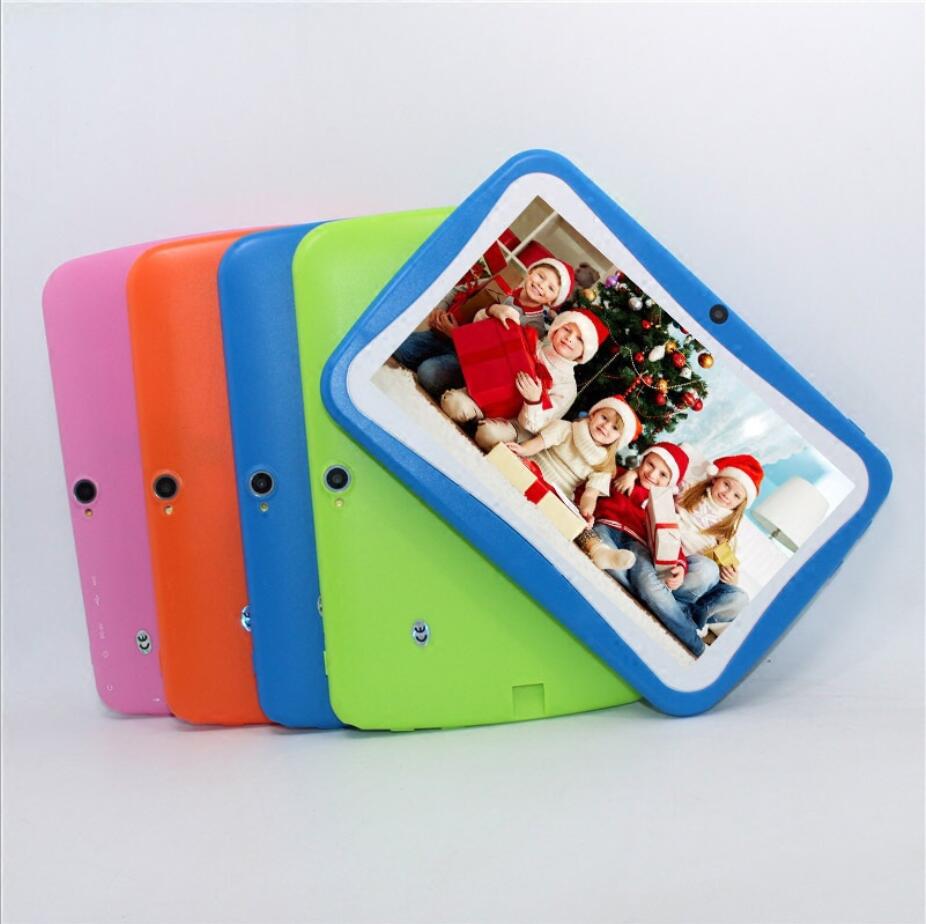 

2019 DHL Kids Brand Tablet PC 7" Quad Core children tablet Android 4.4 christmas gift A33 google player wifi big speaker protective cover 8G, Blue