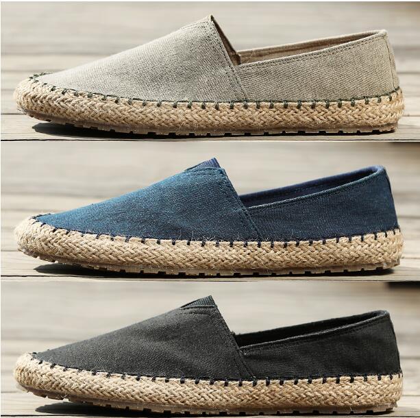 

Breathable Canves Fishermen Lazy Shoes Flat heel Driving Loafers for men, As show 2