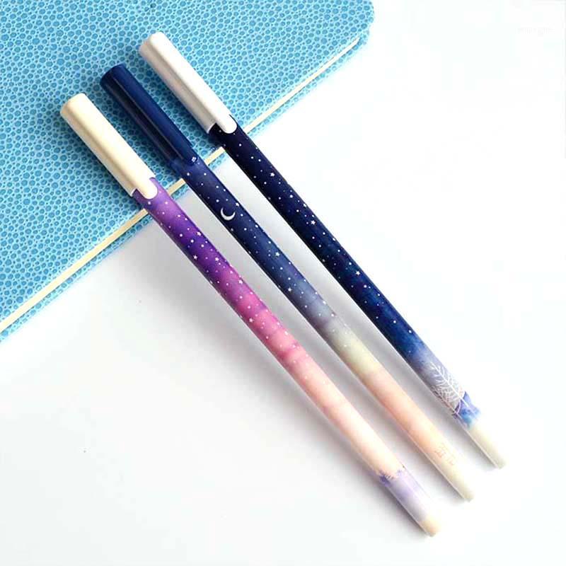 

12PCS Cute Star Night Gel Pens 0.35mm Plastic Black Ink Pen Creative Writing Signature Pen School Office Supplies for Kids Gifts1