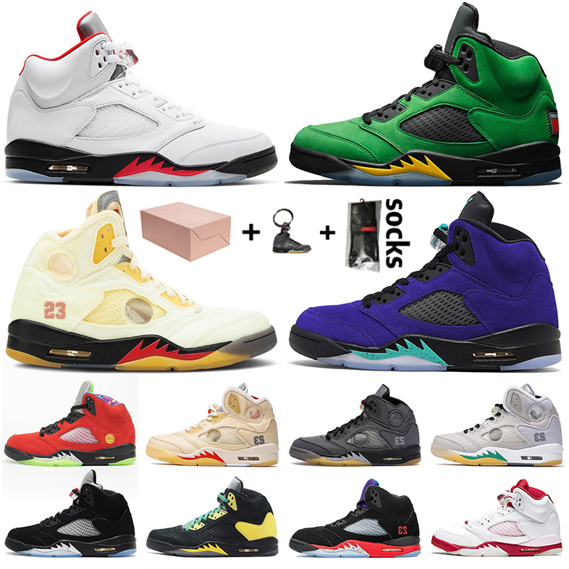 

With Box Jumpman 5 5s Mens Basketball Shoes Sail Fire Red 5 Oregon Ducks Alternate Grape Sneakers Mens Trainers Big Size 13, #28 laney yellow 40-47