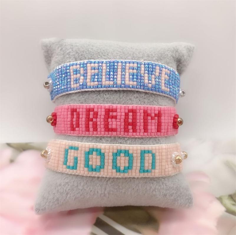 

ZHONGVI Miyuki Bracelets For Women Bohemia Multicolor Letter Bracelet Fashion lucky Jewelry Handmade Pulseras Gift Dropshipping