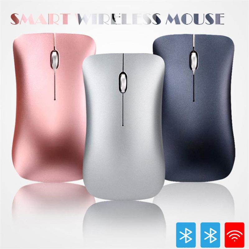 

Bluetooth 5.0+3.0+2.4G Three-mode Mute Rechargeable Mouse Ultra-thin Aluminum Bluetooth Wireless Mouse
