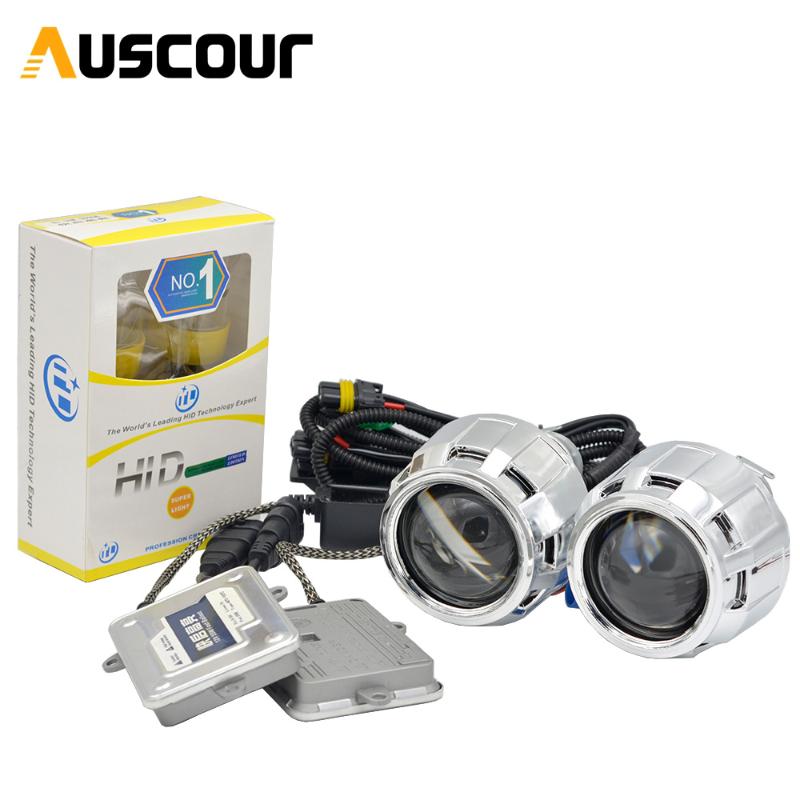 

2.5 inch bixenon hid Projector lens shrouds 55w xenon kit ballast bulb for H1 H4 H7 headlight Headlamp car assembly kit Modify