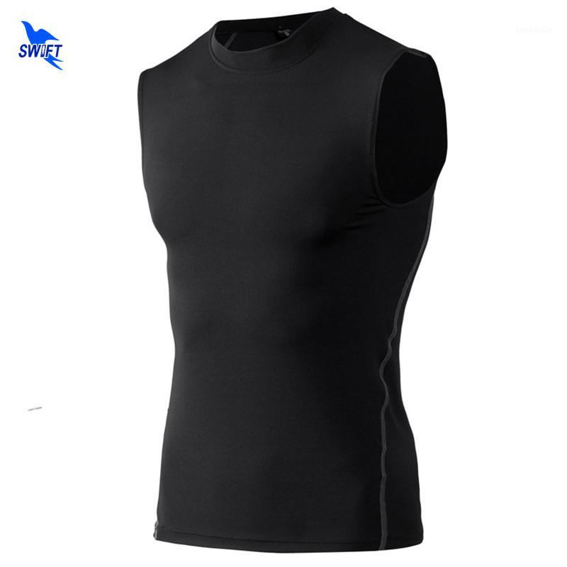 

2020 Summer Running Vest Men Compression Shirt Sleeveless Breathable Skin Tight Fitness Excercise Tank Tops Quick Dry Sportswear1, Blue