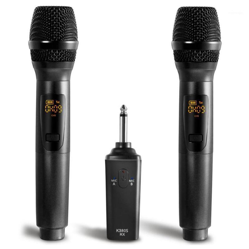 

Microphones 2 Wireless Microphone System With Metal Recording Karaoke Handheld Mic Rechargeable Receiver Receive1