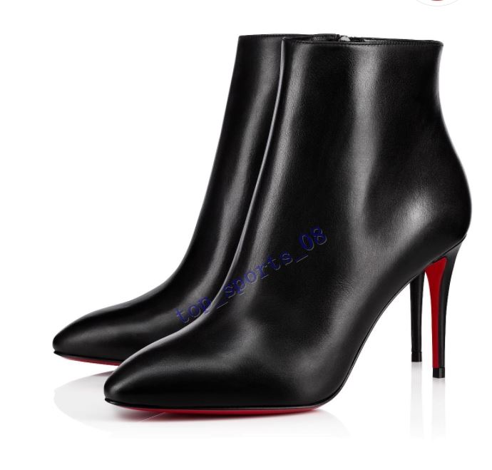 

hot [Original Box] New Sexy Womens High Heels 100mm Suede boots Boot Red Bottom Ankle Winter Real Leather Pumps Paris Boots Size 35-41, 19