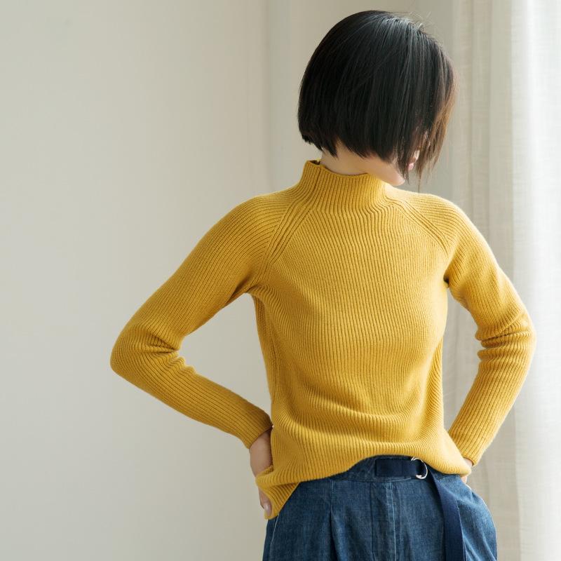 

Pure Color High Neck Bottoming Sweater Pullover Sweater Women 2021 Autumn And Winter Soft Feel Top Women's Clothing, White