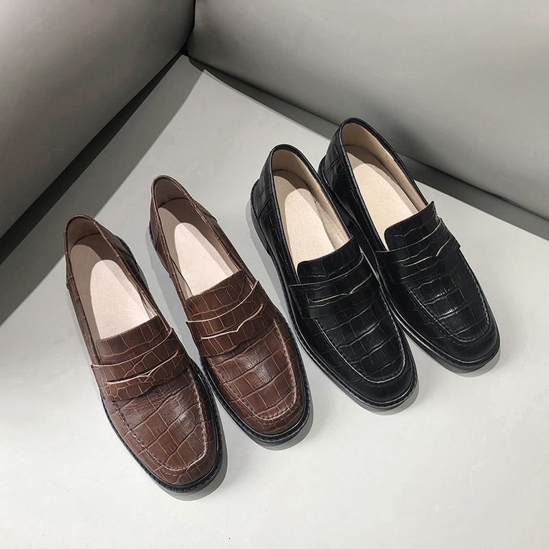 

2021 Female Pumps Hot 22-26 Cm Long Lok Fu British Wind Shoes, Women's Prominent Stone Shoes 8ZBH, Black