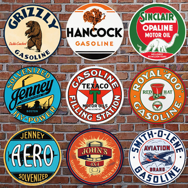 

30CM Retro Plaque Metal Tin Signs Cafe Bar Pub Signboard Wall Decor Vintage Nostalgia Round Plates Garage Frameless painting Y200108