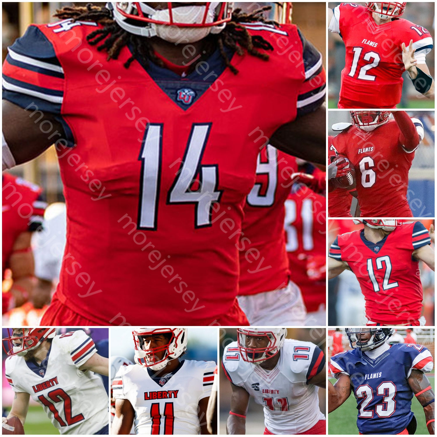 

Custom Liberty Flames Football Jersey NCAA College Malik Willis Durrell JoHnson Gandy-Golden DJ Stubbs Kevin Shaa Rashad Jennings Eric Green, Red i