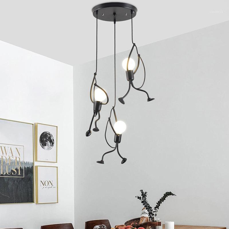 

BEIAIDI E27 Nordic Cartoon Doll LED Pendant Lamp Creative Iron Climbing Man Pendant Light Hanging Lamp For Kids Children Bedroom1