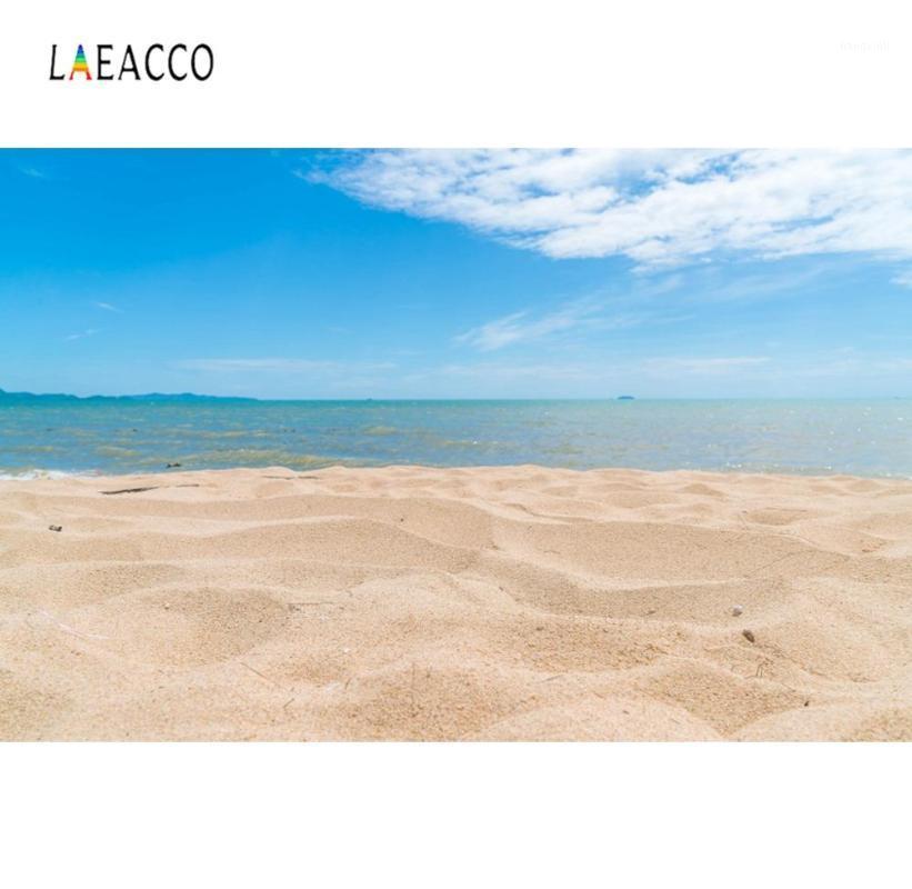 

Laeacco Tropical Summer Sea Beach Sand Cloudy Sky Child Scenic Photography Backgrounds Photographic Backdrops For Photo Studio1