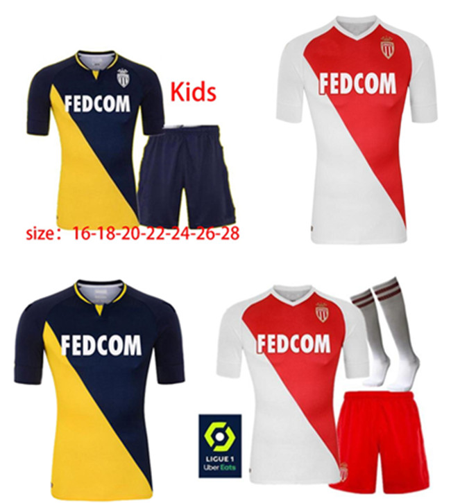 

As Monaco Football sportswear maillots de foot 20 21b.badiashile Ben yedder Gelson fabrics logo custom men's football shirt, Grey