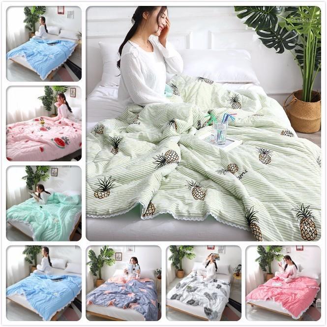 

Thin Quilt Summer Autumn Blankets Wash Cotton 150*200 180*220 200*230 Adult Kids Student Single Double Queen  Size Bed 1.35m1, Color 16