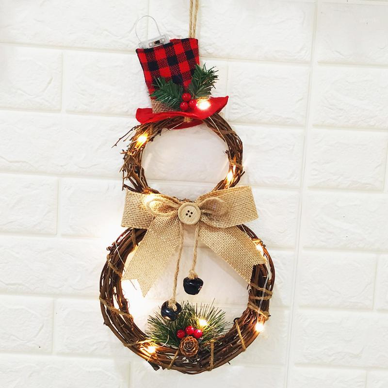 

Hot New Christmas Halloween LED Wreath Hanging Decoration Household Rattan Wreath Wall Door Farmhouse Decor1