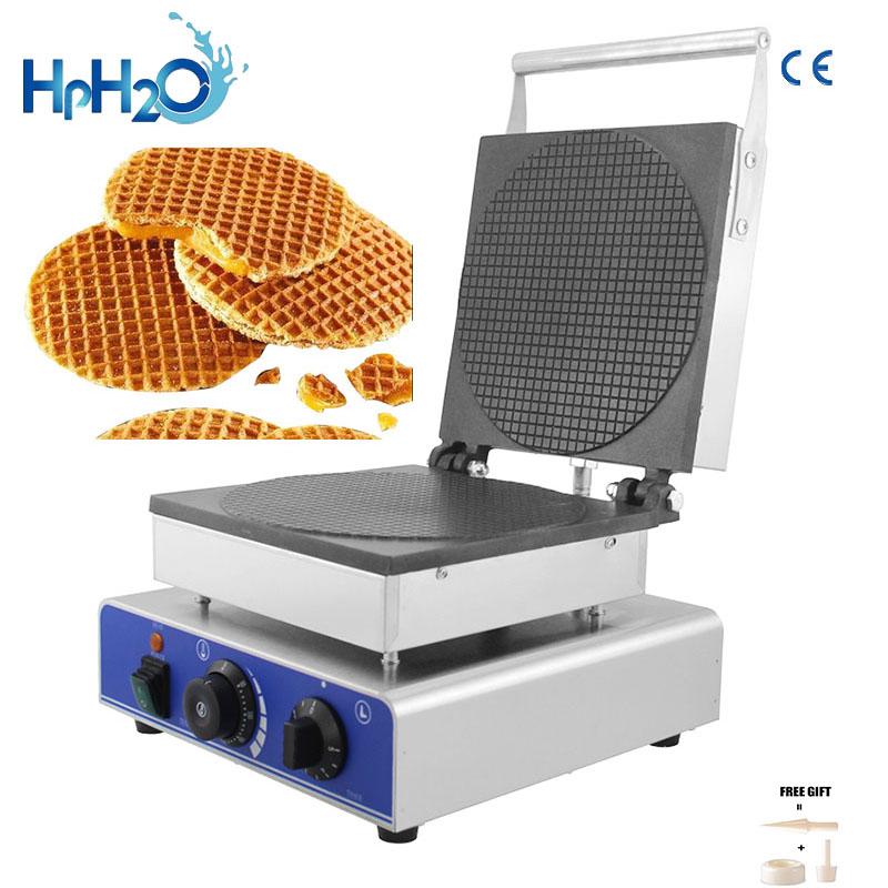 

Commercial electric holland round stroopwafel maker syrup waffle machine waffle cone maker bubble iron cake oven