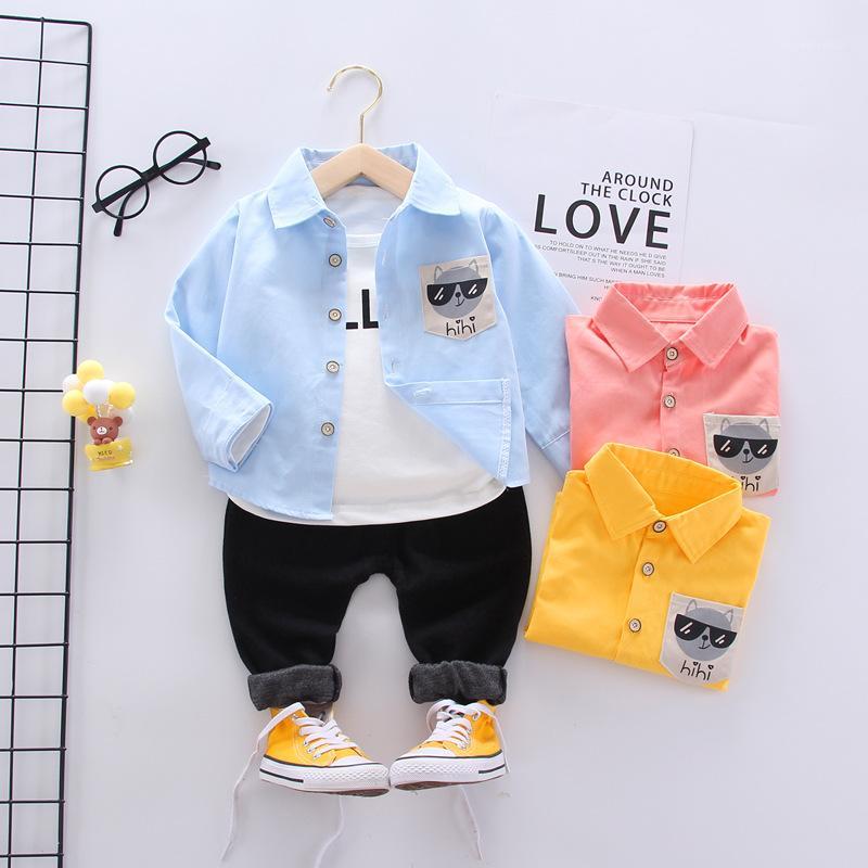 

Cotton Children Clothes Spring Autumn Baby Boys Girls Cartoon Shirts Jacket Pants 3Pcs/sets Infant Outfit Kid Fashion Tracksuits1, Orange