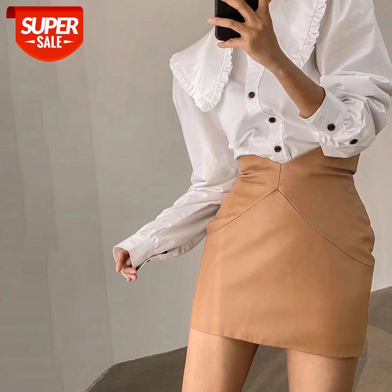 

Women's Fashion Leather Skirt High Waist Solid Color Wrapped Hip Skinny Wild Casual Sexy Mini Skirt Ladies Stylish Streetwear #4x2B, White;black