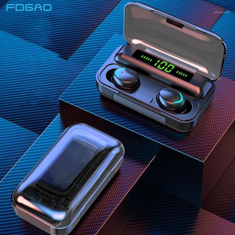 

TWS Bluetooth 5.0 Earphones 2000mAh Charging Box Wireless Headphone 9D Stereo Sports Waterproof Earbuds Headsets With Microphone1, Black