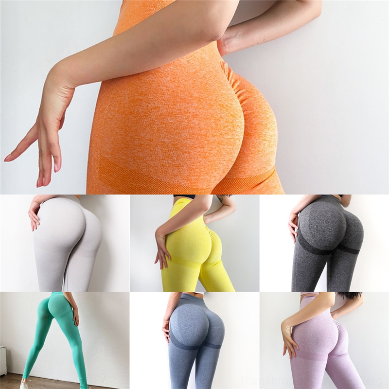 

qVc twoLady Solid color yoga shorts pant ladies casual pant High-waist Hip Stretch control waist high Pocket tummy yoga Running Fitness