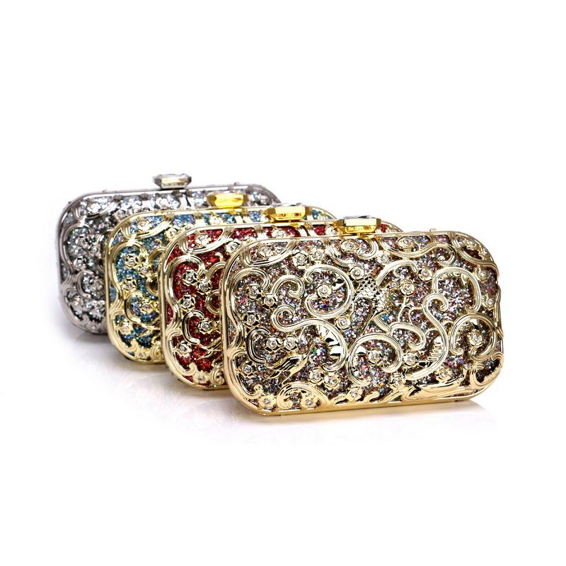 

Fashion Luxury Metal Hard-Surface Evening Bags With Chain Party Shoulder Pouch Ladies Banquet Wedding Clutches Trendy Clutch Bag, Blue