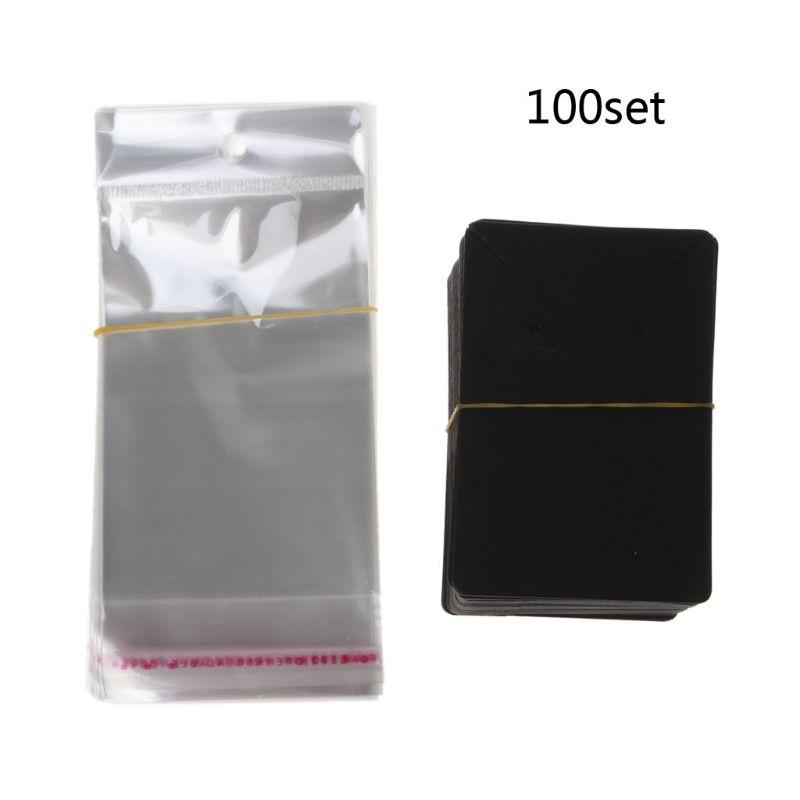 

100Pcs Blank Kraft Paper Jewelry Packaging Card Necklace Earring Display Cards