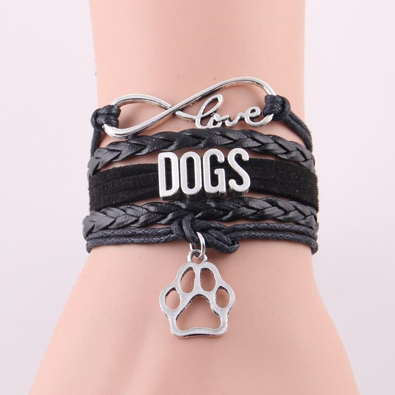 

Fashion Infinity Love A variety of dogs bracelet dog pet charm leather braid wrap women bracelets & bangles for men jewelry1