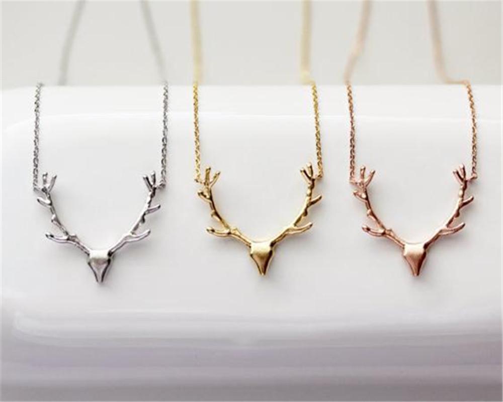 

2020 trendy Deer Horn Antler Necklace Animal Antler Necklace For Women Christmas Gift