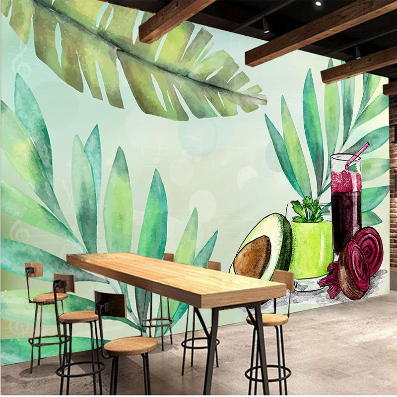 

Custom Mural Wallpaper Fruit Vegetable Nutrition Juice Restaurant Wallpaper Living Room Bedroom Background Mural, As pic