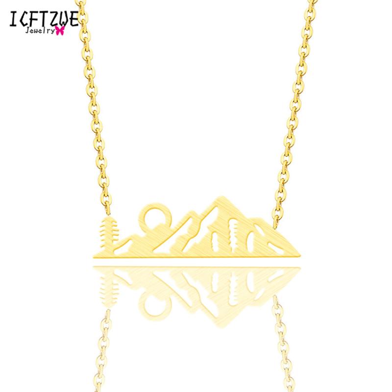 

Gold Color Colier Femme Choker Chain Erkek Kolye Pendant Best Friend Simple Mountain Necklace Women Bridesmaid Gift BFF