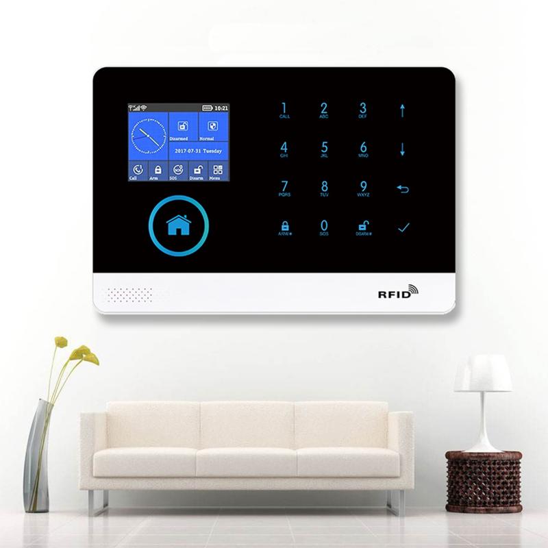 

Smart Wireless wifi Anti-theft Alarm System Touch Control Keyboard WIFI GSM Door Sensor Home Security Alarm Siren Kit UK Plug