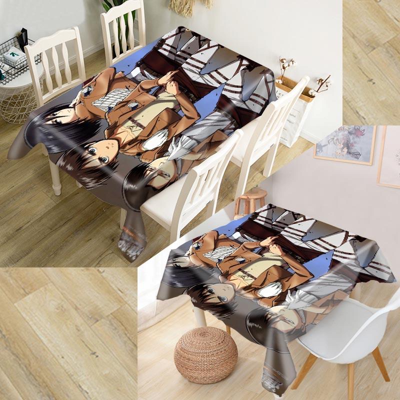 

Custom Attack on Titan Table Cloth Oxford Print Rectangular Waterproof Oilproof Table Cover Square Wedding Tablecloth, 19