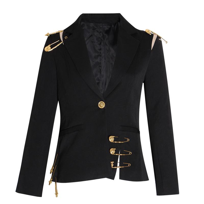

Women' Suits & Blazers Blazer Jacket Hollow Out Patchwork Lace Up Notched Long Sleeve Slim Elegant Female Suit 2021 Autumn, Cnl0205
