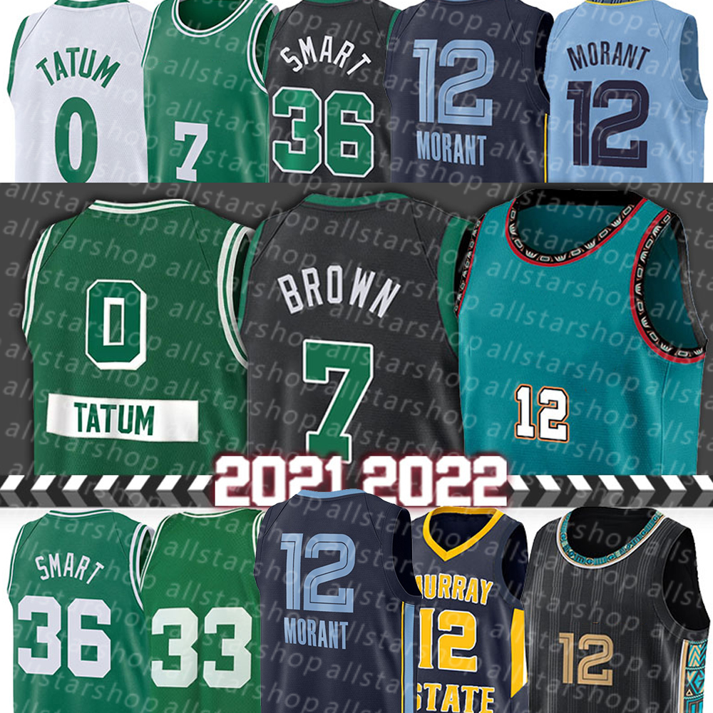 

2022 new jerseyJa 12 Morant Men Basketball Jerseys 0 Jayson 7 Jaylen Tatum Brown 36 Marcus 33 Larry Smart Stitched Jerseys