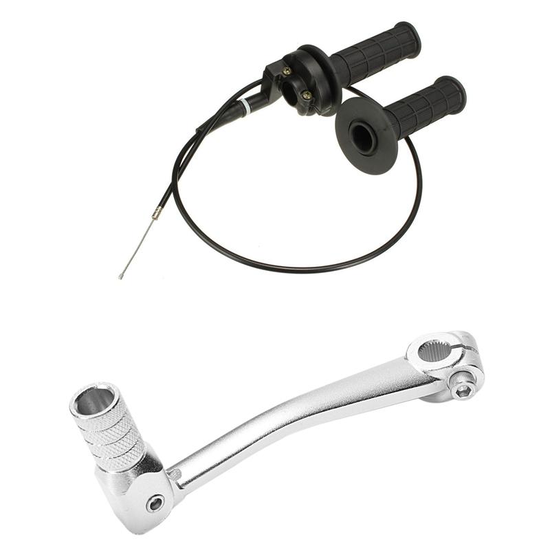 

3 Pcs Motorcycle Accessories: 1 Pcs Aluminum Gear Shift Lever, for CQR & 1 Pair 22Mm Twist Throttle Hand Grip and Cable