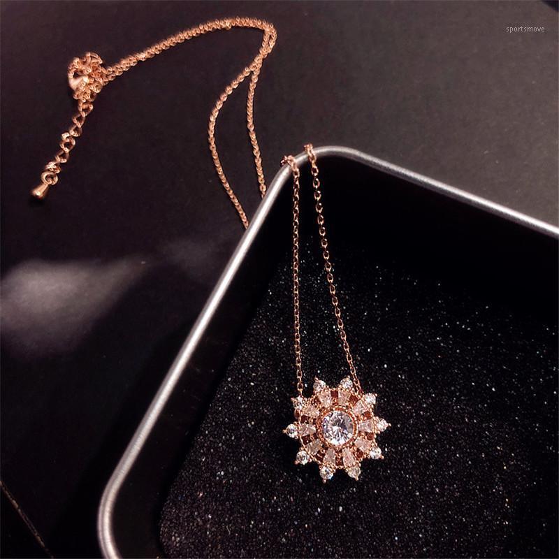 

Korean Luxury Cubic Zirconia Pendant Custom Necklace for Women Temperament Crystal Clavicle Chain New Jewelry Anniversary Gifts1