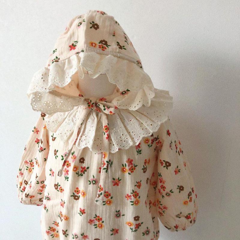 

2021 New Toddler Girl Autumn Bodysuit Floral Pattern Kids Girls Long Sleeve Jumpsuit Baby Fashion Clothes 0- H2pi, 0146white