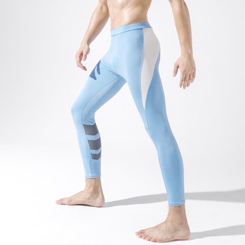 

Running Tights Men Compression Pants Sports Legging Homme Mayas Mallas Deporte Hombre Men's gym Leggings1, Light blue