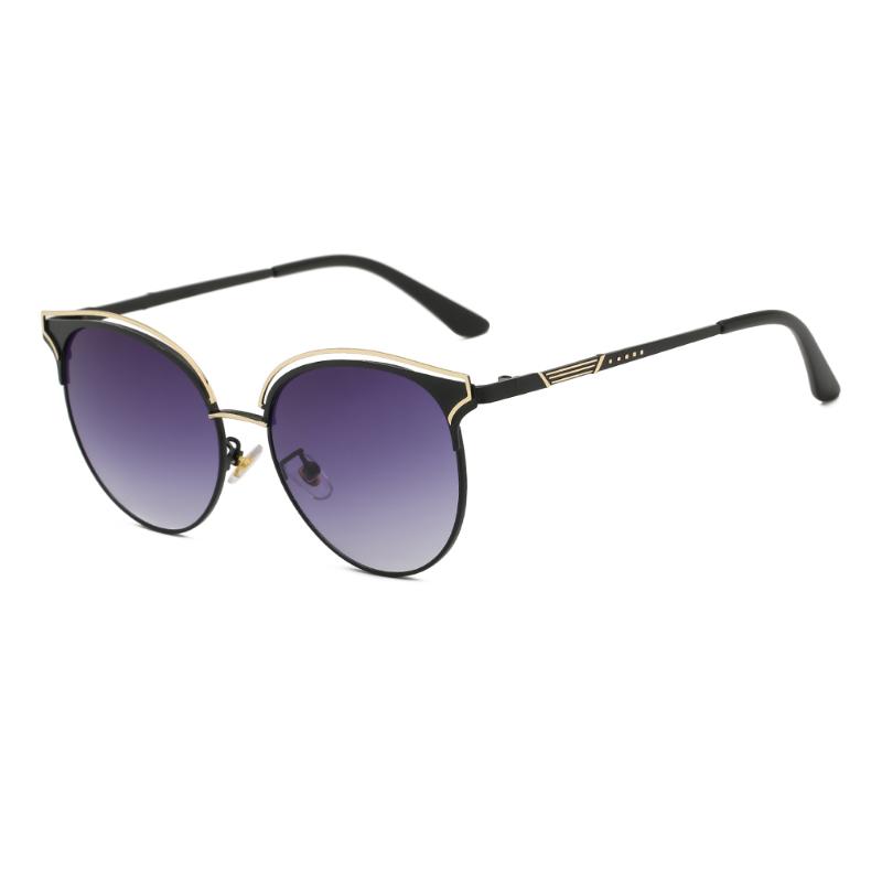 

European and American women's retro trend of wiping two-color metal sunglasses