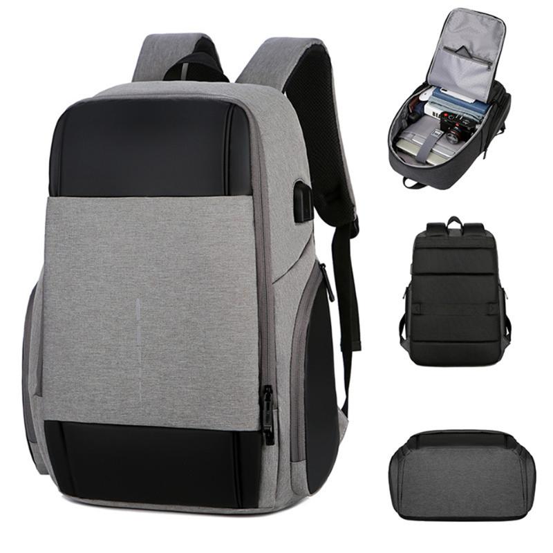 

2020 Smart College Student Laptop Backpack Men Large Bagpack 15.6 Inch Women Female Bags Waterproof USB Music Travel Backpacks, Black