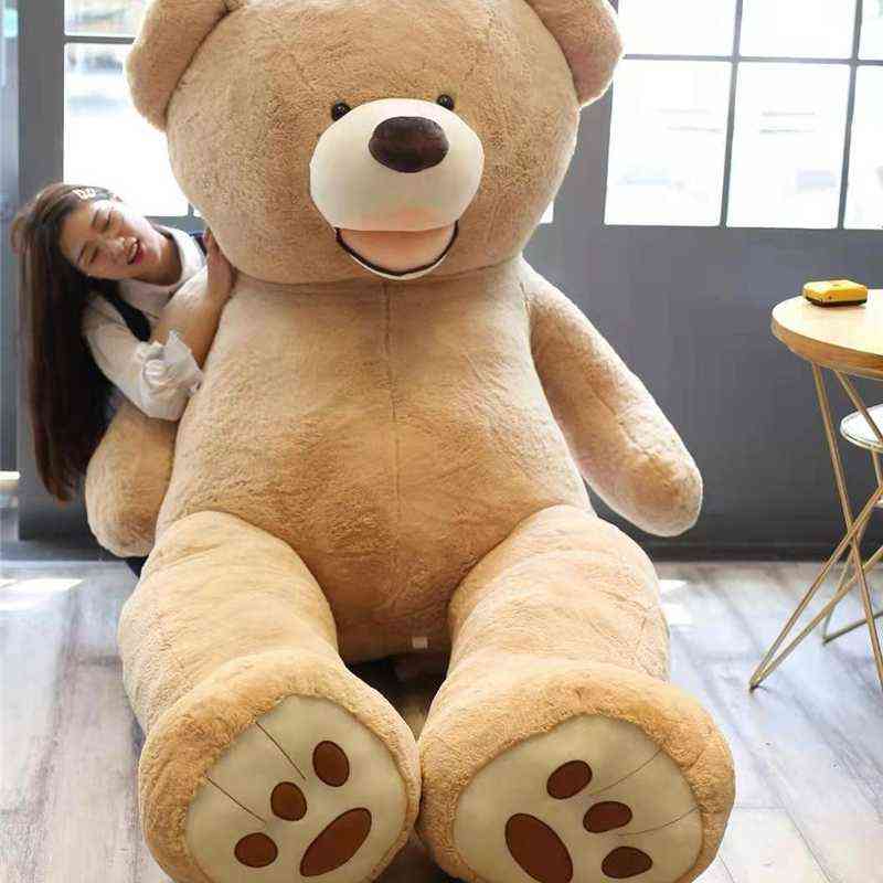 

100-260cm Cheap Giant Unstuffed Empty Teddy Bear Skin Coat Soft Big Skin Shell Semi-Finished Plush Boys Classic Kids Doll Gift AA220314, Light brown