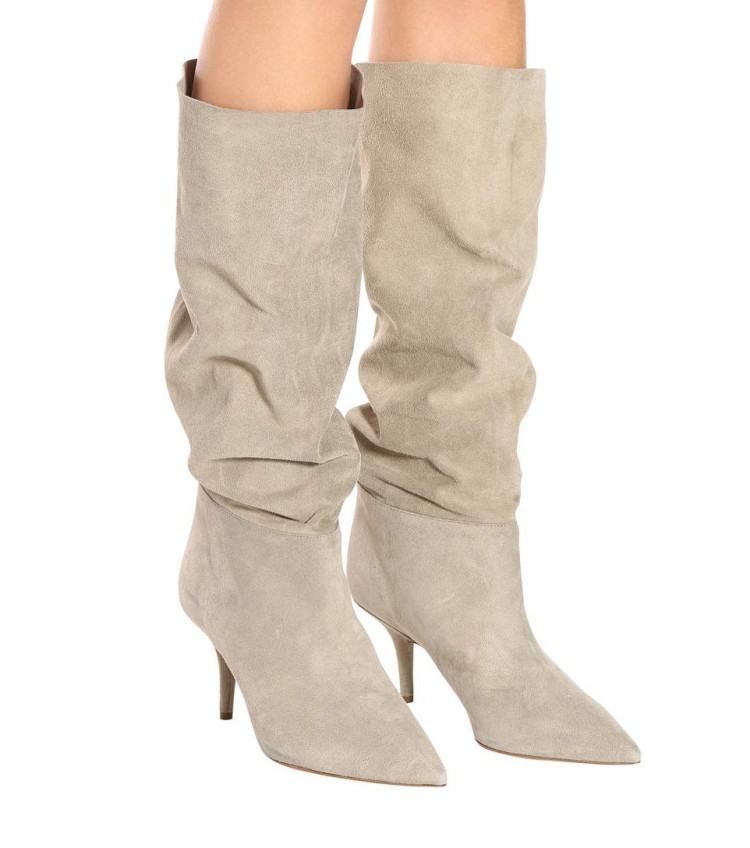 

2021 Mujer Women's Thigh Stretching High Heels Ladies Leather Boots Socks on Knee Shoes Eln5, The picture