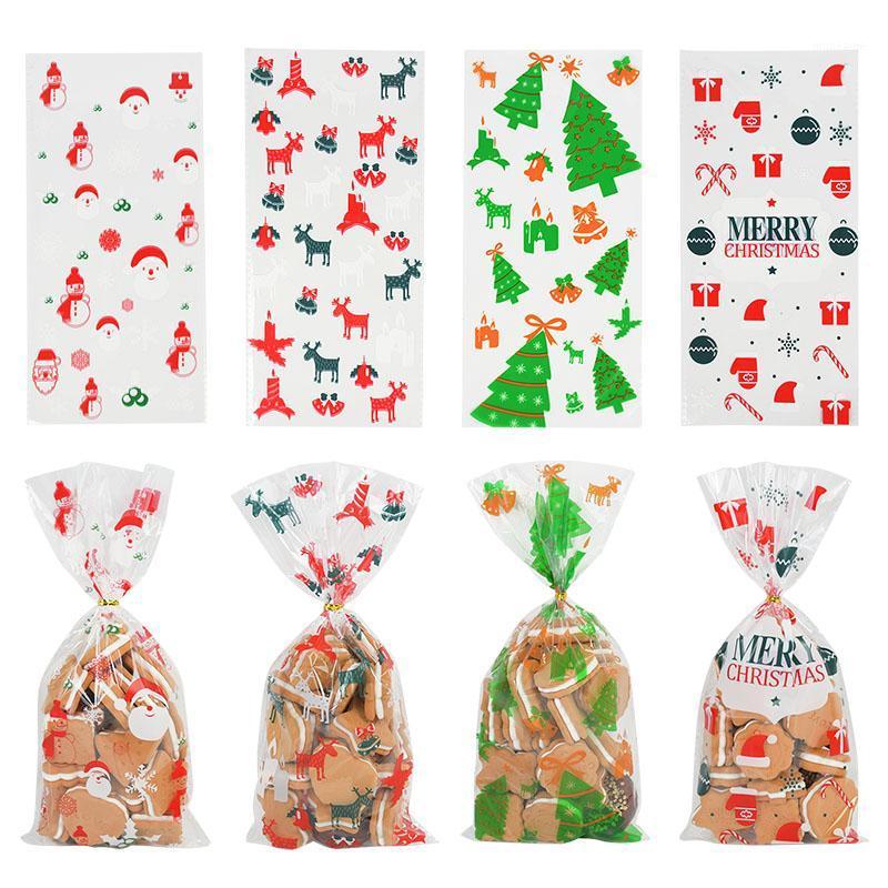 

50Pcs Merry Christmas Transparent Candy Bag DIY Baking Cookie Packing Plastic Bags Birthday Wedding Party Gift Bag Xmas Decor1