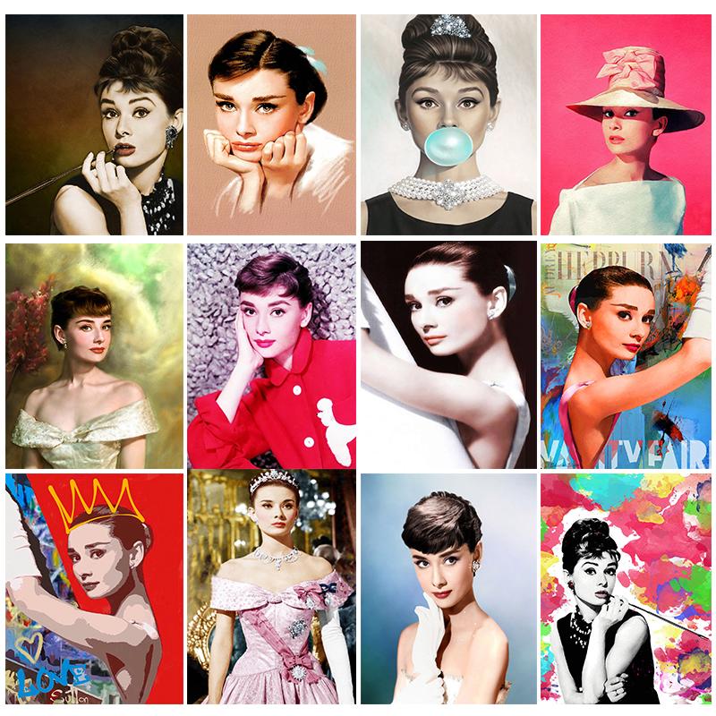 

Famous Film Star Audrey Hepburn Diamond Painting Full Square/Round Diamond Mosaic Rhinestones Embroidery Paintings Home Decor