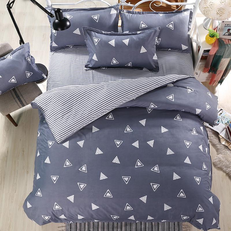 

New Fashion Bedding Set 4pcs/3pcs Duvet Cover Sets Soft Polyester Bed Linen Flat Bed Sheet Set Pillowcase Home Textile Drop Ship1, As picture