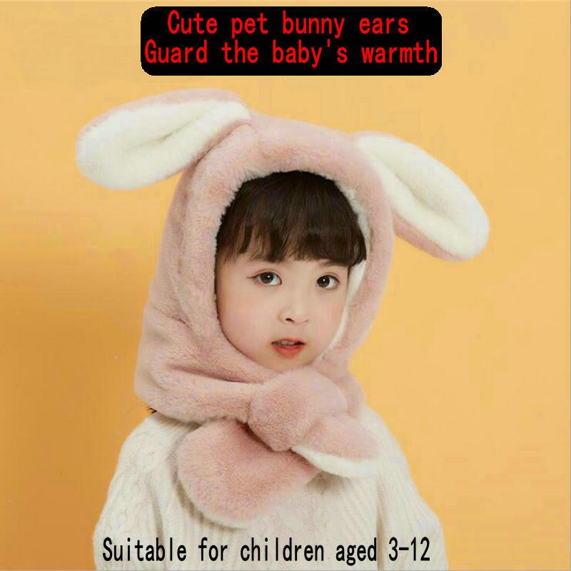 

Scarves Children's Hat And Scarf Winter Warm Plush Thickened Dual-use Headgear Bib