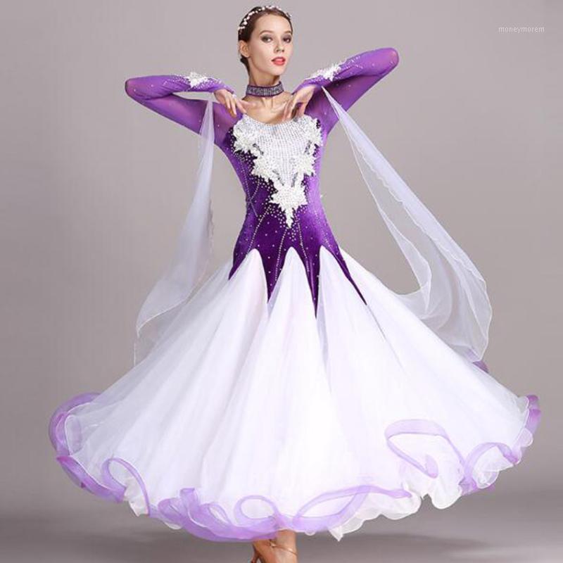 

Ballroom Dance Dresses Women New Sexy long sleeve Standard Waltz Dancing Costume Adult Black Ballroom Competition Dresses1