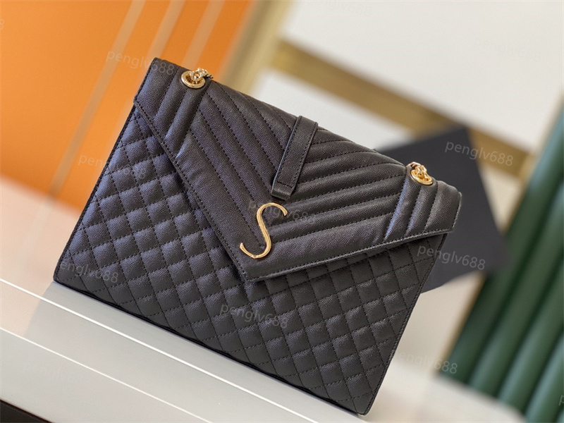 

5A luxurys fashion designer shoulder bag women's handbag classic top gold chain women's leather Quilted Handbags, Size: 31 * 22 * 7.5 cm