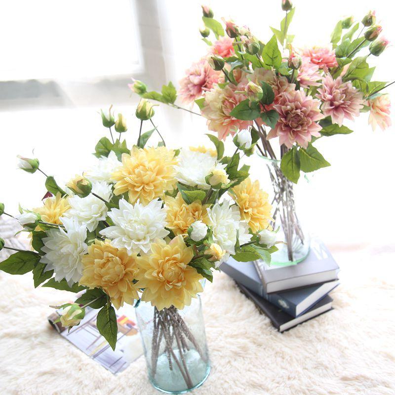 

1Pc Silk Dahlia DIY Home Party Homeroom Background Wall Wedding Decoration Artificial Flower For Wedding Party Decoration1, Pink